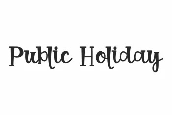 Public Holiday Font